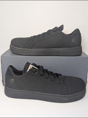Carhartt Detroit Low Nano Toe Mens 9 Black Canvas Work Safety Sneakers